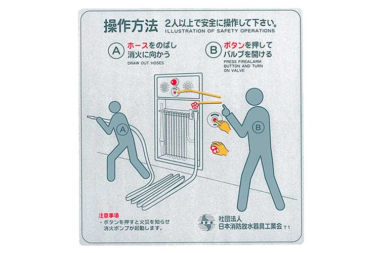 シール T1:1号消火栓操作シール 報商製作所 (00076022)