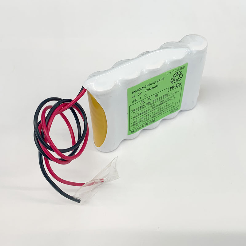 5N-700AAC相当品 組電池 SANYO相当品 S型 6V700mAh リード線のみコネクターなし