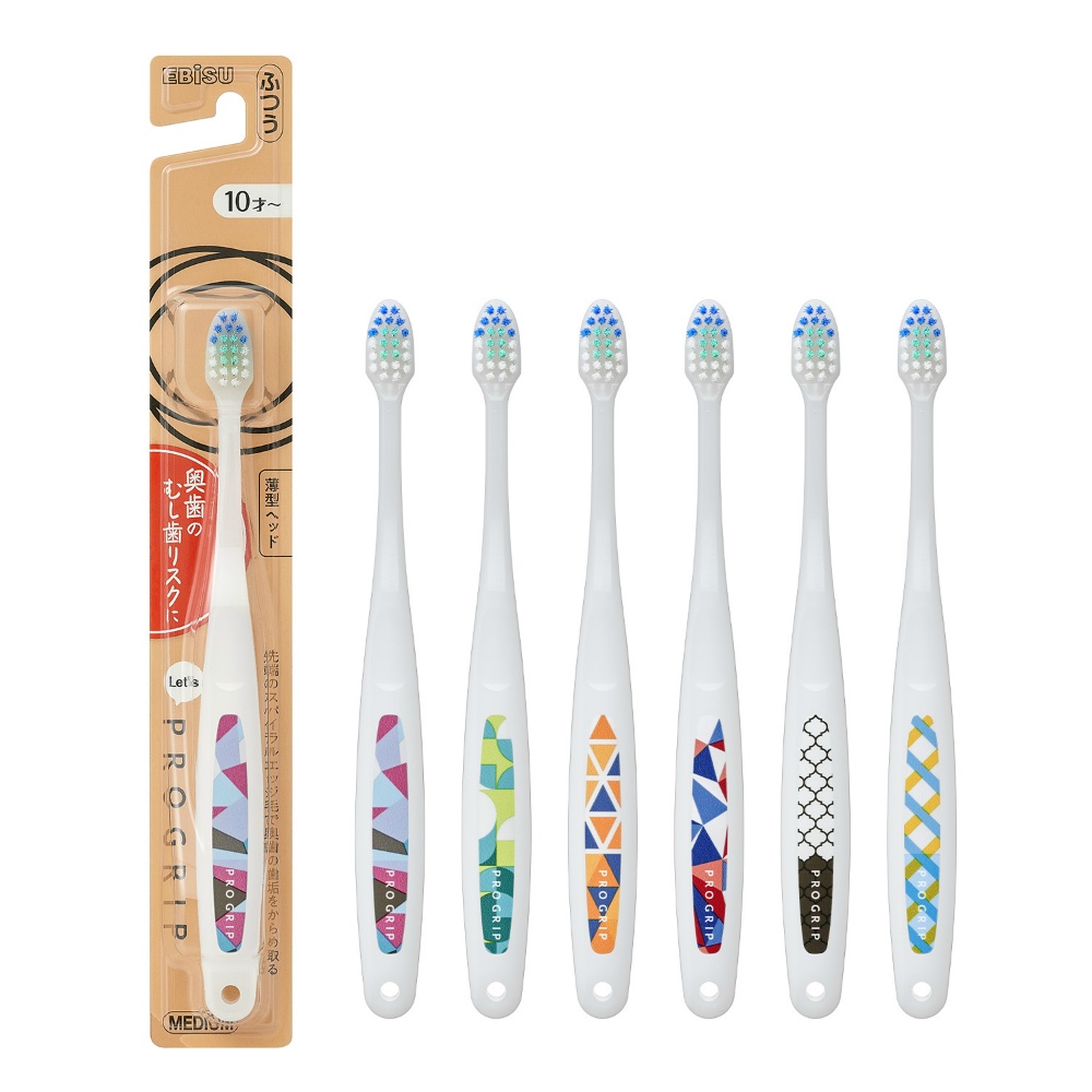 エビス 純正品 B-3640M LET’S プログリップハブラシ ふつう 4901221364017【単品販売。ケース販売ではございません。】