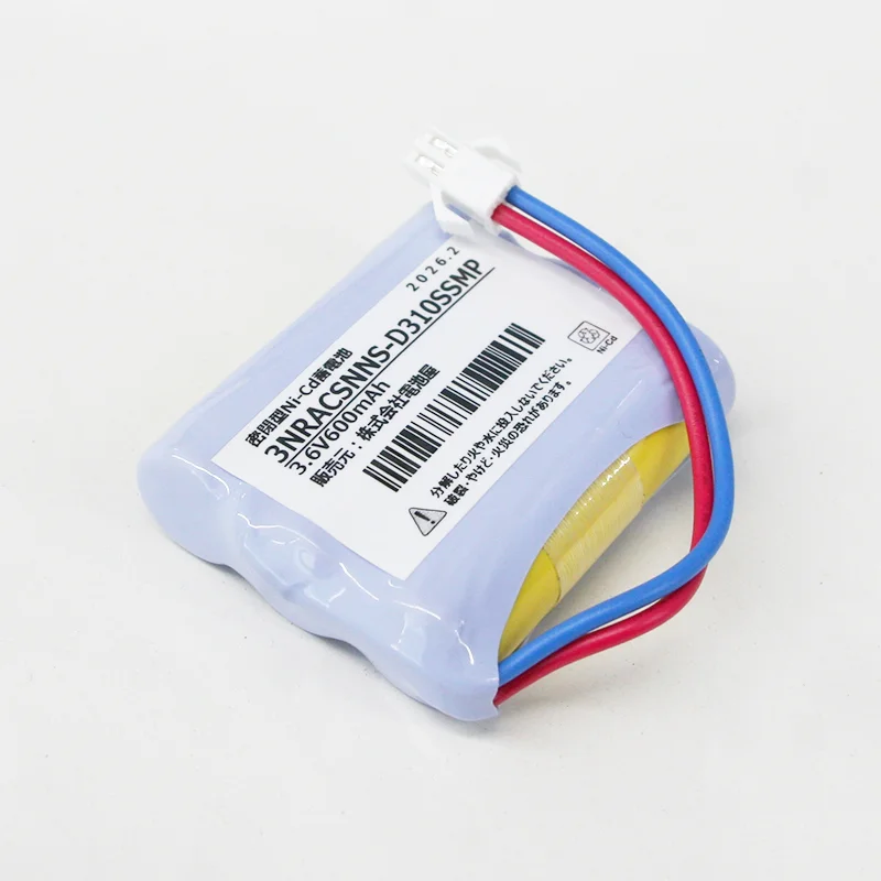 3NR-AC-SNN相当品 東芝ライテック製誘導灯用交換電池 3.6V600mAh<年度シール付き> コネクター付きそのまま取付できます。