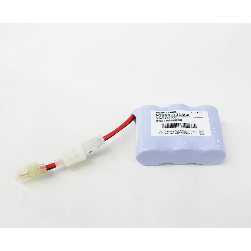 N3-SS 相当品(同等品) 電池屋製新品 岩崎電気製誘導灯器具・非常灯器具用交換電池 3.6V1200mAh(1800mAh電池使用) <年度シール付き> コネクター付き(コビシ)そのまま取付できます。