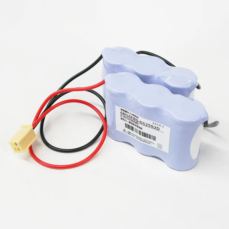 6N16EB相当品(同等品) 電池屋製 新品 三菱電機製非常灯器具用交換電池 6.0V1650mAh<年度シール付き> コネクター付きそのまま取付できます。