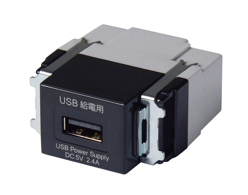 USB-R3707BK-JP JAPPY USB Type-A給電用コンセント(1ポートタイプ)ブラック