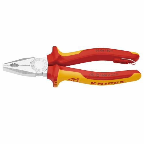 0306-180TBK 絶縁ペンチ 1000V 落下防止 (BK) KNIPEX(クニペックス)