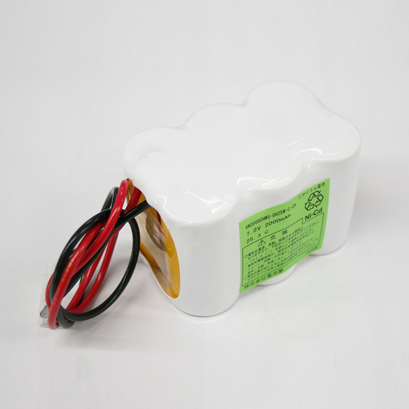 6N2000CH-W相当品 7.2V 2000mAh ニッカド W型 リード線のみ