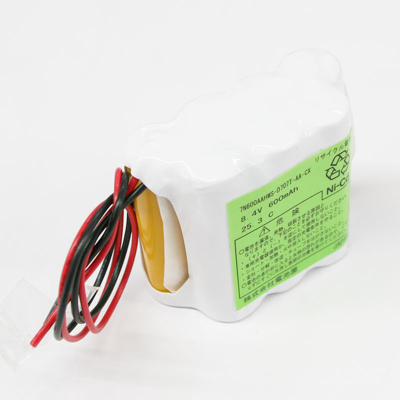 7N600AAH-W相当品 SANYO相当品 8.4V600mAh 俵型 リード線のみ