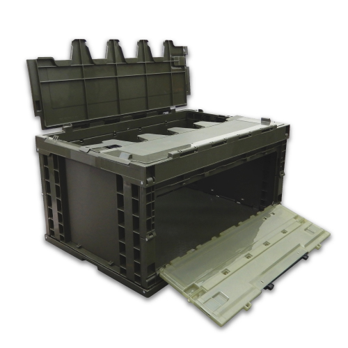 EA506AA-23E エスコ 649x439x327mm/76.2L 折畳コンテナ(OD蓋扉付5個 (ESCOオリジナル ポリプロピレン)