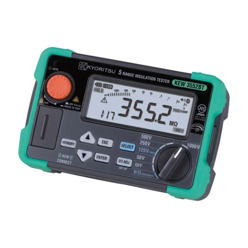 KEW 3552BT 共立電気計器 絶縁抵抗計 応答速度の大幅アップで作業効率向上！メモリ機能付 Bluetooth対応