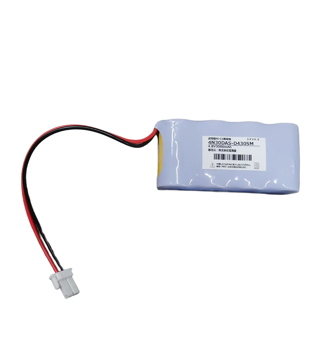 4N30DA相当品(同等品)  電池屋製新品 交換電池 4.8V3000mAh＜年度シール付き＞ コネクター付きそのまま取付できます。