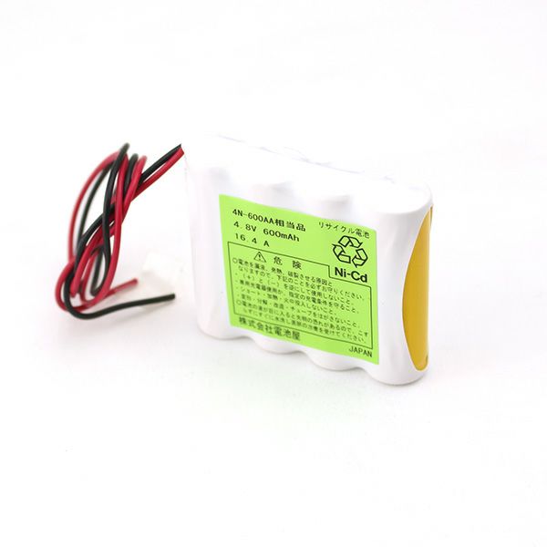 4N-600AA相当 電池屋製新品 組電池製作バッテリー  4.8V600mAh S型 リード線のみ D407S-AA-CX エレベータ用等