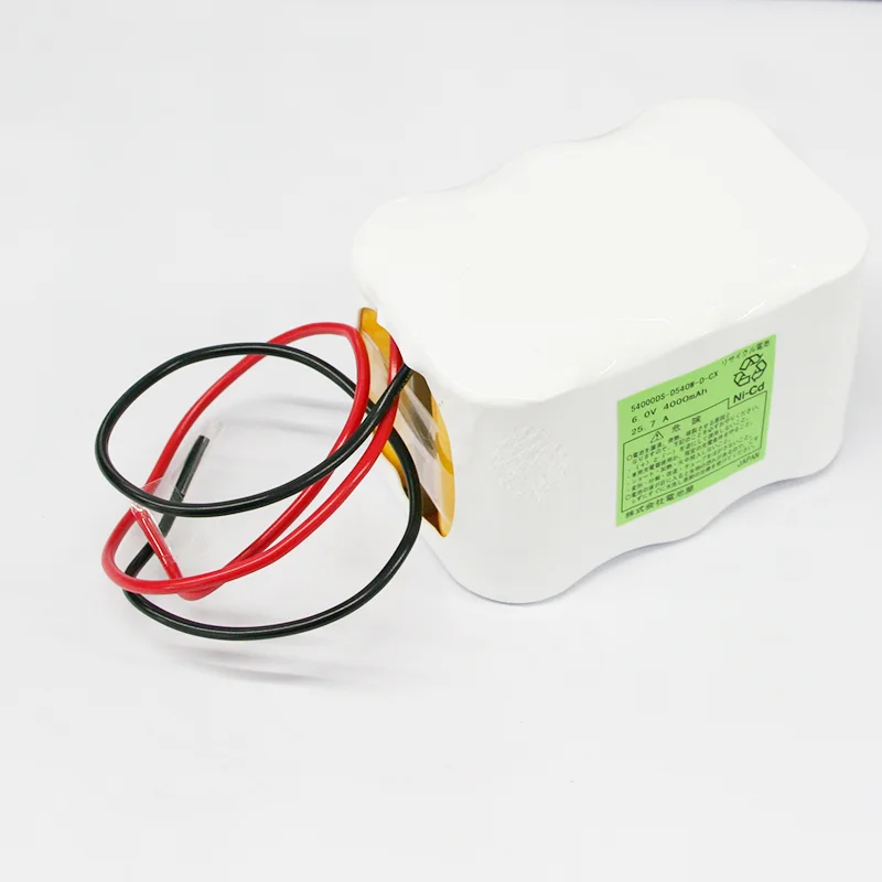 5/4000D相当品 6V4000mAh 組電池 W型 リード線切りっぱなし