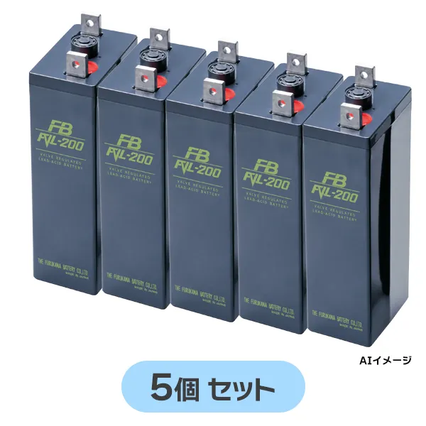 FVL-200 【5個セット12V仕様】 古河電池 長寿命MSE 制御弁式据置鉛蓄電池 12V200Ah(10時間率) 消防法認定品 【受注生産品】【メーカー直送品】