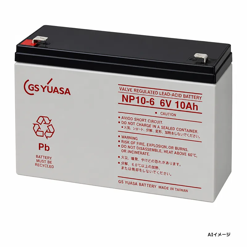 NP10-6 GSユアサ 純正品 新品 小形制御弁式鉛蓄電池 6V10Ah NPシリーズ F1端子