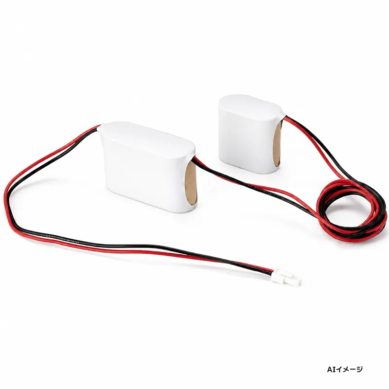 3.2HR-CY-SB相当品 電池屋製 新品 東芝ライテック製誘導灯器具・非常灯器具用交換電池  6.0V3000mAh ＜年度シール付き＞ コネクター付きそのまま取付できます。