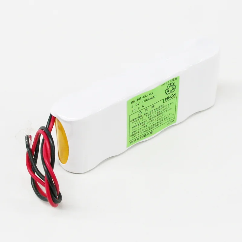 6.0V1200mAh 組電池製作バッテリー S型 単二サイズ リード線のみ D515S-SC-CX エレベータ用等