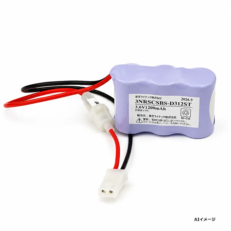 3NR-SC-SB相当品 (同等品)  電池屋製新品 東芝ライテック製誘導灯器具・非常灯器具用交換電池 3.6V1200mAh(1800mAh電池使用)  ＜年度シール付き＞ コネクター付きそのまま取付できます。  【全国一律送料450円】