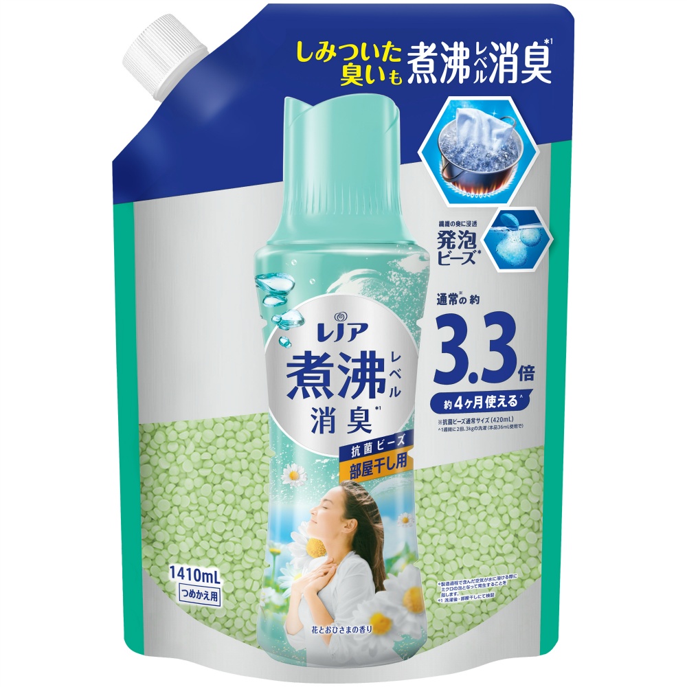 P&G 純正品 レノア煮沸レベル消臭抗菌ビーズ部屋干し 花とおひさまの香りつめかえ用超特大 4987176243942【単品販売。ケース販売ではございません。】