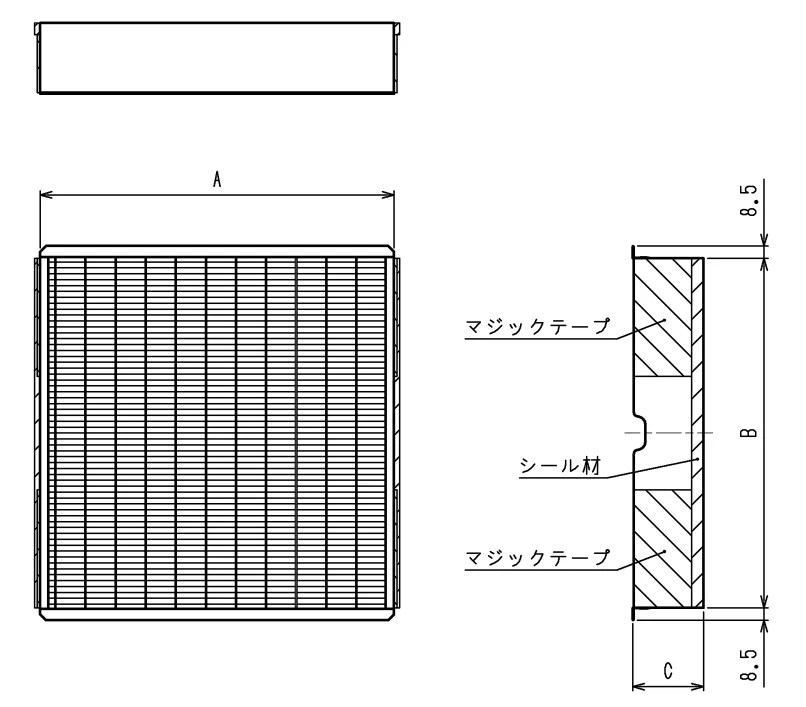 PAC-KE31PAF 1枚 三菱電機 高性能フィルター 65% 店舗・事務所用パッケージエアコン(Mr.SLIM)交換用