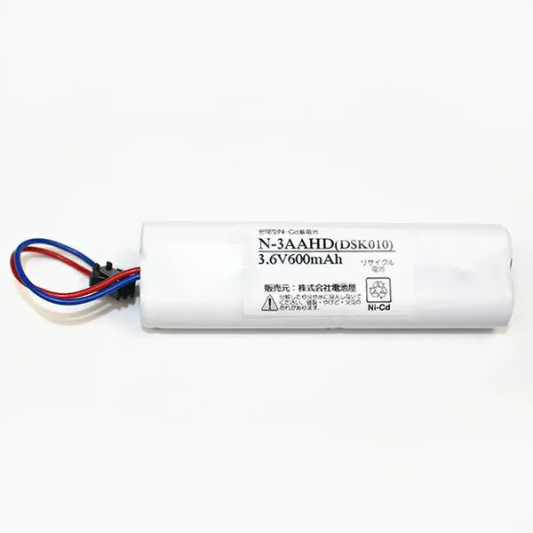 N-3AAHD (FSK010) 相当品 電池屋製新品 SANYO製誘導灯用交換電池 ＜年度シール付き＞ コネクター付きそのまま取付できます。 【送料全国一律275円】