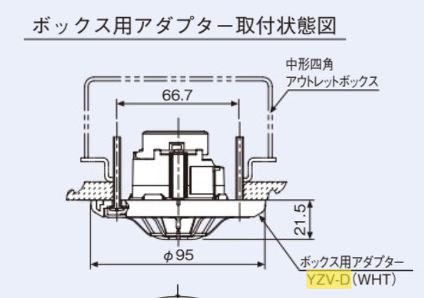 YZV-D(WHT) ホーチキ ボックス用埋込アダプター 住宅情報設備