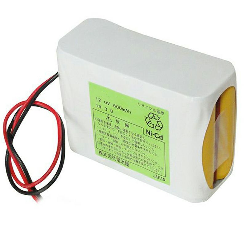 10N-600AAK相当品 12V600mAh 組電池 SANYO相当品 薬注装置など用 W型 コネクタなし リード線切りっぱなし