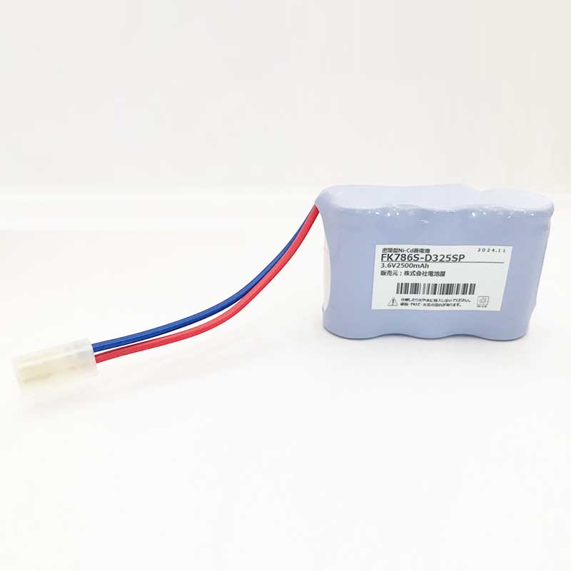 FK786相当品 電池屋製 新品パナソニック製誘導灯器具用交換電池 3.6V2500mAh <年度シール付き> コネクター付きそのまま取付できます。