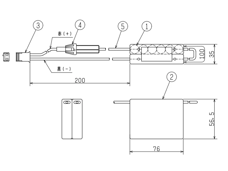 12N05DA相当品 電池屋製新品 三菱電機製誘導灯器具用交換電池  12.0V500mAh＜年度シール付き＞ コネクター付きそのまま取付できます。