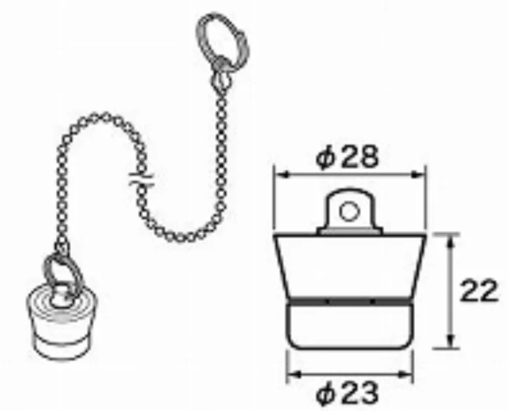 RLXGVDT408 パナソニック 純正部品 ゴム栓 Φ28×Φ23 高さ22(おもり付) チェーン長さ800 Panasonic 【送料全国一律275円】