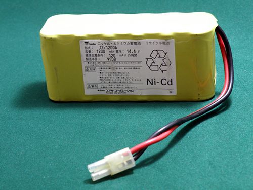 12/1200A相当品 ユアサ相当品 14.4V1200mAh W型 通報装置用電池( ) コネクタ付
