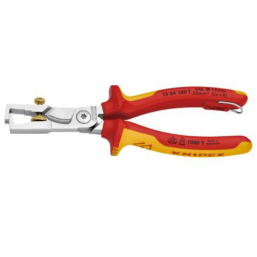 1366-180TBK 絶縁カッティングストリッパー 落防(BK) KNIPEX(クニペックス)