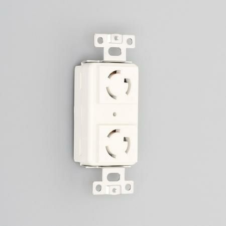 3110HD-L5 アメリカン電機 複式横型埋込コンセント 白 接地形2P 15A 125V <引掛形 NEMA規格 L5-15>