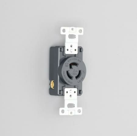 3110-L5 アメリカン電機 埋込コンセント 黒 接地形2P 15A 125V <引掛形 NEMA規格 L5-15>