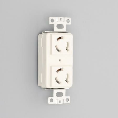 3120HD アメリカン電機 複式横型埋込コンセント 白 接地形2P 15A 250V <引掛形 NEMA規格 L6-15>