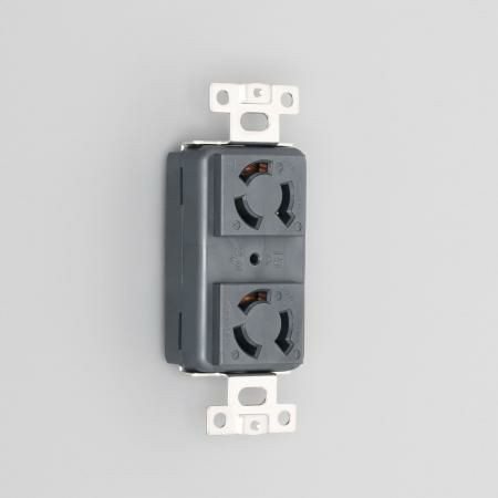 3120HD-BK アメリカン電機 複式横型埋込コンセント 黒 接地形2P 15A 250V <引掛形 NEMA規格 L6-15>