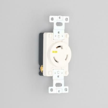 3210-L5-IV アメリカン電機 埋込コンセント 白 接地形2P 20A 125V <引掛形 NEMA規格 L5-20>