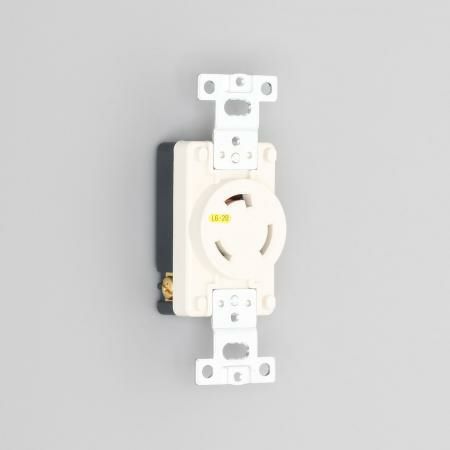 3220-L6-IV アメリカン電機 埋込コンセント 白 接地形2P 20A 250V <引掛形 NEMA規格 L6-20>