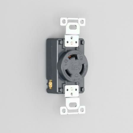 3220-L6UL アメリカン電機 埋込コンセント UL/CSA規格 黒 接地形2P 20A 250V <引掛形 NEMA規格 L6-20>