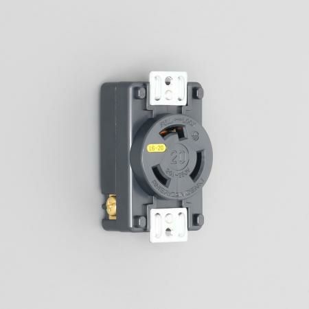 3220-P-L6 アメリカン電機 パネル用コンセント 接地形2P 20A 250V <引掛形 NEMA規格 L6-20>