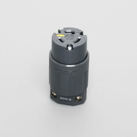 3224N-L6 アメリカン電機 コ-ドコネクタボディ ナイロンカバー 接地形2P 20A 250V <引掛形 NEMA規格 L6-20>