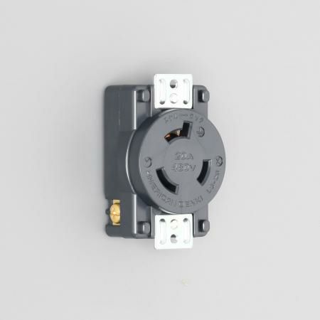 3240-P-L8 アメリカン電機 パネル用コンセント 接地形2P 20A 480V <引掛形 NEMA規格 L8-20>