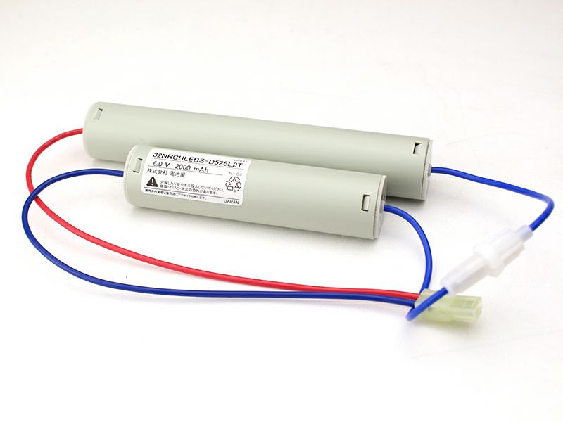 3.2NR-CU-LEB相当品 (同等品) 電池屋製 新品 非常灯器具用交換電池  6.0V2000mAh＜年度シール付き＞ コネクター付きそのまま取付できます。