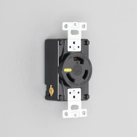 3310-L5 アメリカン電機 埋込コンセント 黒 接地形2P 30A 125V <引掛形 NEMA規格 L5-30>