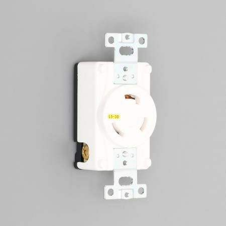 3310-L5-IV アメリカン電機 埋込コンセント 白 接地形2P 30A 125V <引掛形 NEMA規格 L5-30>
