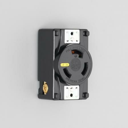 3320-P-L6 アメリカン電機 パネル用コンセント 接地形2P 30A 250V <引掛形 NEMA規格 L6-30>