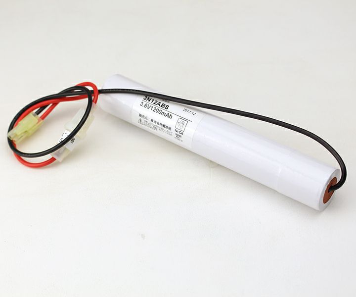 3N12AB相当品 電池屋製 新品 三菱電機製非常灯用交換電池 3.6V1200mAh<年度シール付き> コネクター付きそのまま取付できます。