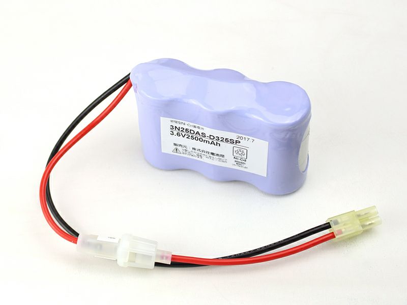 3N25DA相当品(同等品) 電池屋製 新品 三菱電機製誘導灯器具用交換電池 3.6V2500mAh＜年度シール付き＞ コネクター付きそのまま取付できます。