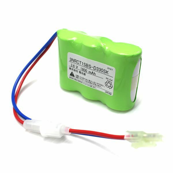 3NR-CT-1SB相当品 電池屋製新品 日立製誘導灯・非常灯用交換電池 3.6V1800mAh <年度シール付き> コネクター付きそのまま取付できます。