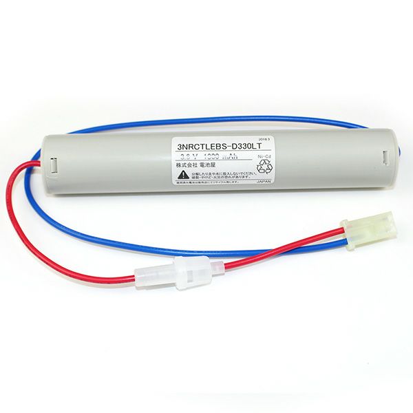 3NR-CT-LEB相当品 東芝ライテック製誘導灯器具・非常灯器具用交換電池 3.6V1800mAh(3000mAh) <3NR-CH-LEB相当品 (同等品)><年度シール付き> コネクター付きそのまま取付できます。