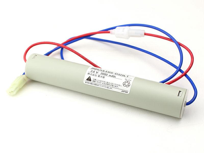 3NR-CU-LEB相当品 電池屋製 新品 東芝ライテック製誘導灯器具・非常灯器具用交換電池  3.6V2000mAh(3000mAh) ＜3NR-CH-LEB相当品 (同等品)＞＜年度シール付き＞ コネクター付きそのまま取付できます。