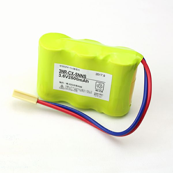 3NR-CX-SNN相当品 電池屋製 新品 東芝ライテック製誘導灯・非常灯用交換電池  ＜年度シール付き＞ コネクター付きそのまま取付できます。
